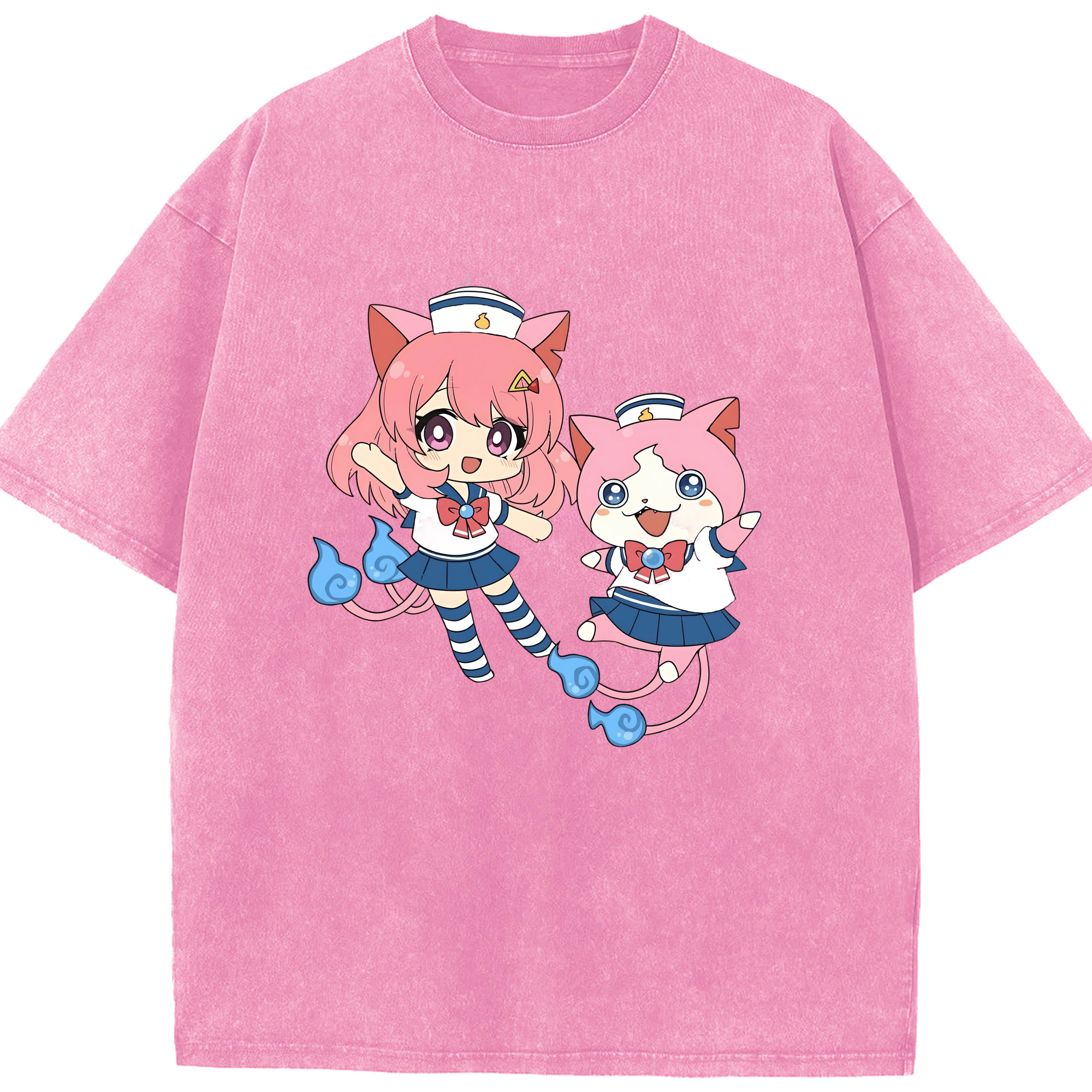 （画像用） 妖怪ウォッチ Yo-kai Watch 綿100% ヴィンテージ風 半袖Tシャツ（フロントプリント）